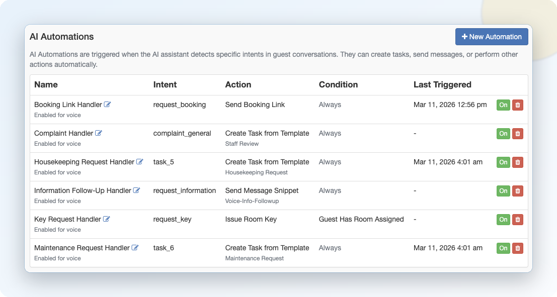 AI-powered room booking via phone - real-time PMS availability