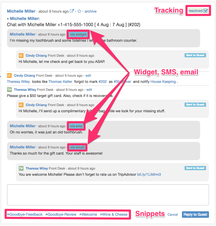 Hotel Chat Widget Guest Interaction