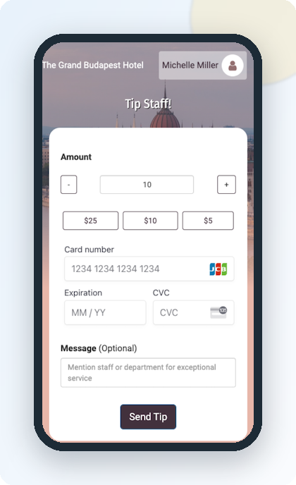 Digital tipping for hotel staff - cashless tips from any phone